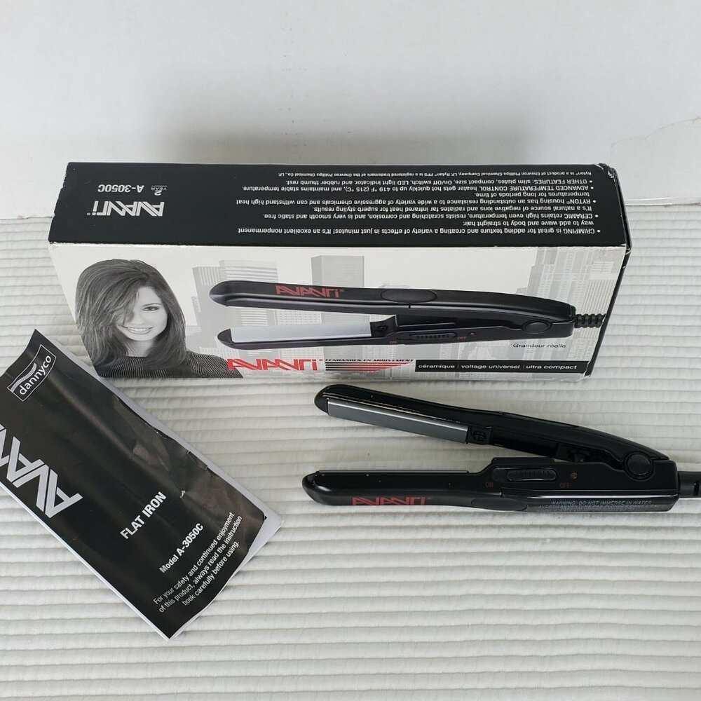 Avanti  A-3050C Straightener Styler Flat Iron In Box 1/2" MIni Works Black 419F